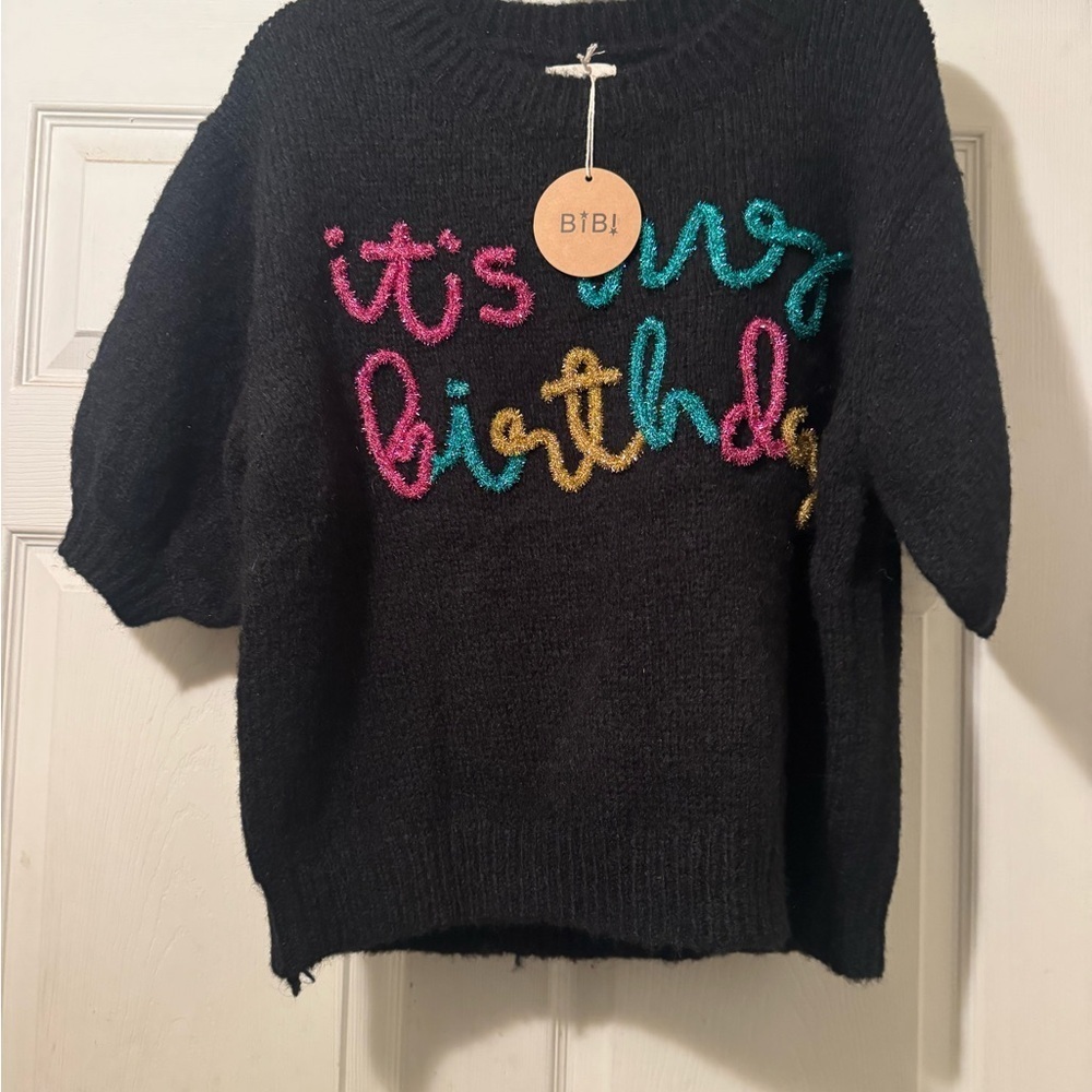 BiBi wool blend birthday Black Sweater - Picture 2 of 7